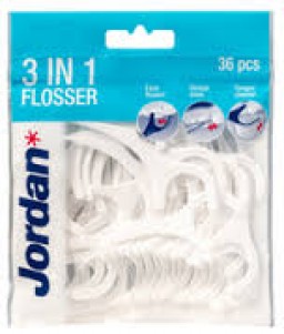 Jordan Tarpdančių siūlas su laikikliu "3-in-1 Flosser"